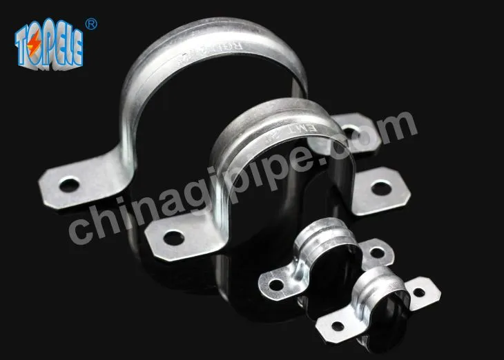 उल प्रमाणित कठोर दो छेद पट्टा जस्ती इस्पात दबाना कठोर नाली फिटिंग
